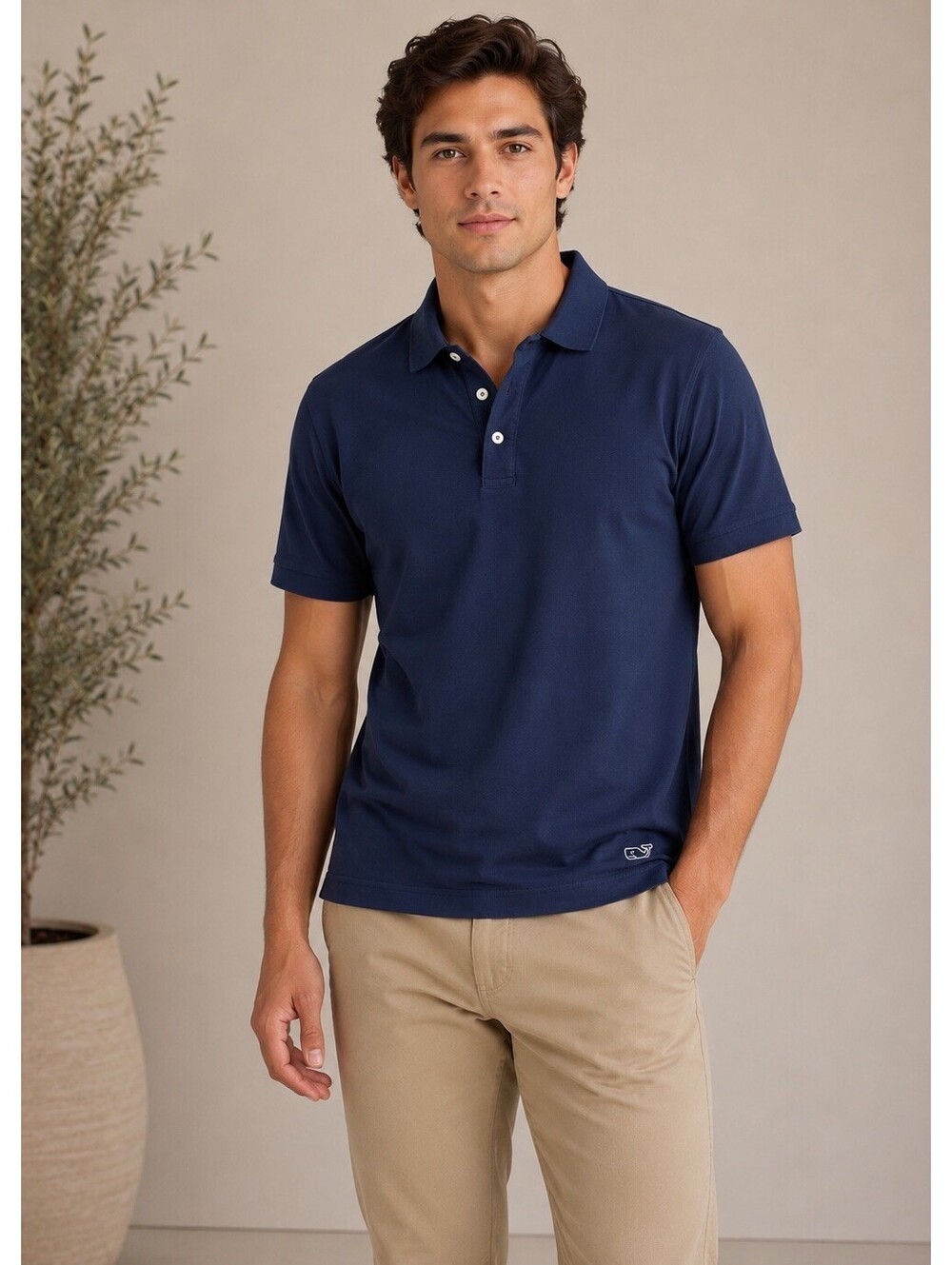 Vineyard Vines Polo Men’s L 100% Merccerized Cotton Blue Striped Shep & Ian